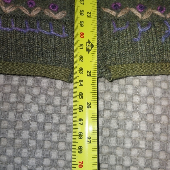 Vintage Icelandic Design Floeal Embroidered Wool Cardigan Sweater Size M Lined - Picture 6 of 10